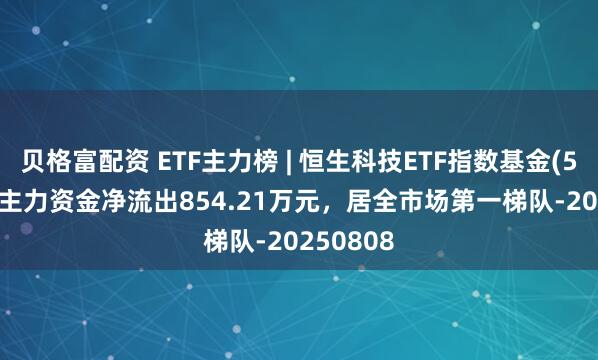 贝格富配资 ETF主力榜 | 恒生科技ETF指数基金(513580)主力资金净流出854.21万元，居全市场第一梯队-20250808