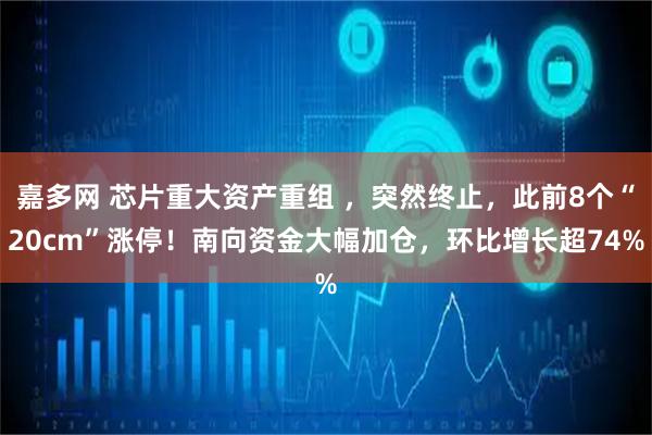 嘉多网 芯片重大资产重组 ，突然终止，此前8个“20cm”涨停！南向资金大幅加仓，环比增长超74%